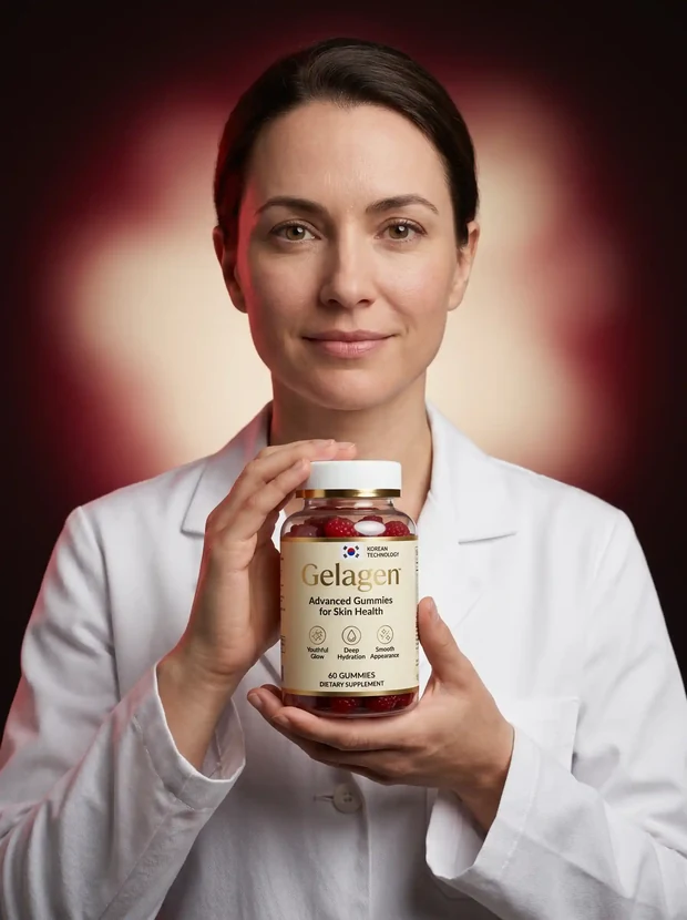A specialist holding a bottle of Gelagen